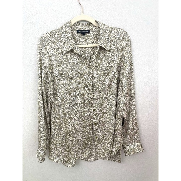 INC International Concepts Tops - I.N.C International Concepts Paisley Button Up Blouse Top Womans Size L